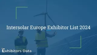 Intersolar Europe Exhibitor List 2024