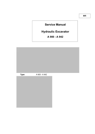 Liebherr A942 Excavator Service Repair Manual