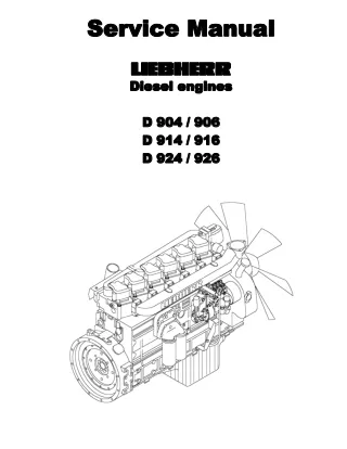 LIEBHERR D916 Diesel Engine Service Repair Manual