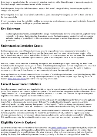 Are Insulation Grants Still Available? My Investigation Results