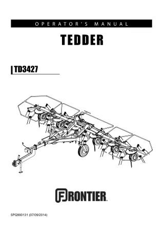 John Deere TD3427 Tedder Operator’s Manual Instant Download (Publication No.5PQ990131)