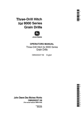 John Deere Three-Drill Hitch for 8000 Series Grain Drills Operator’s Manual Instant Download (Publication No.OMN200227)