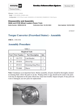 Caterpillar Cat 972G Wheel Loader (Prefix 4WW) Service Repair Manual (4WW00001 and up)