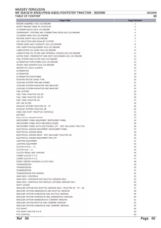 Massey Ferguson MF 3543210 SP(X)-FP(X)-GE(X) FOOTSTEP TRACTOR Parts Catalogue Manual Instant Download