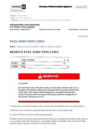 Caterpillar Cat 973 TRACK LOADER (Prefix 90L) Service Repair Manual (90L00001 and up)