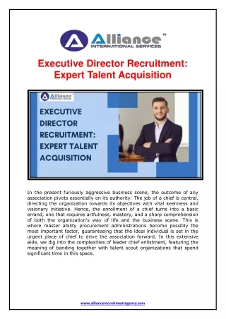 Executive Director Recruitment - Expert Talent Acquisition