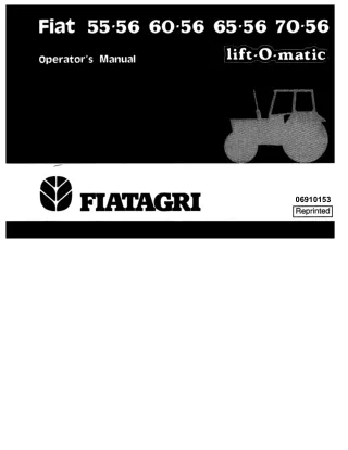 New Holland Fiat 55-56 60-56 65-56 70-56 Tractors Operator’s Manual Instant Download (Publication No.06910153)