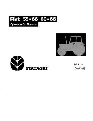 New Holland Fiat 55-66 60-66 Tractors Operator’s Manual Instant Download (Publication No.06910119)