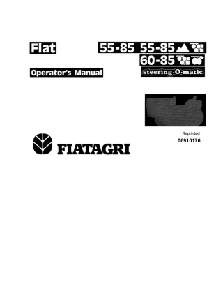 New Holland Fiat 55-85 60-85 Tractors Operator’s Manual Instant Download (Publication No.06910176)