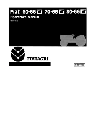 New Holland Fiat 60-66 70-66 80-66 Tractors Operator’s Manual Instant Download (Publication No.06910135)