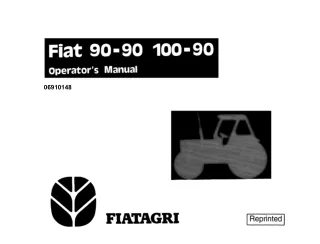 New Holland Fiat 90-90 100-90 Tractors Operator’s Manual Instant Download (Publication No.06910148)