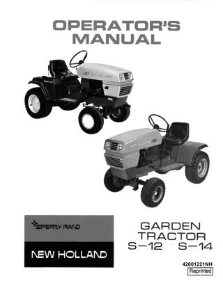 New Holland S-12 S-14 Tractors Operator’s Manual Instant Download (Publication No.42001221NH)