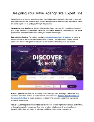 Designing Your Travel Agency Site_ Expert Tips