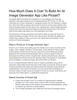 How Much Does It Cost To Build An AI Image Generator App Like Picsart (1)