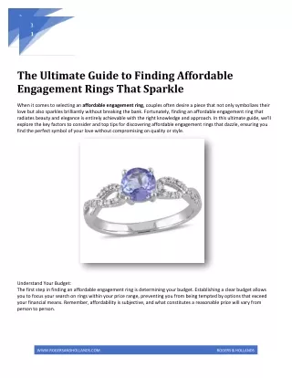 Affordable Engagement Rings