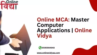 Online MCA: Master Computer Applications | Online Vidya