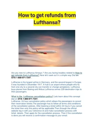 How to get refunds from Lufthansa