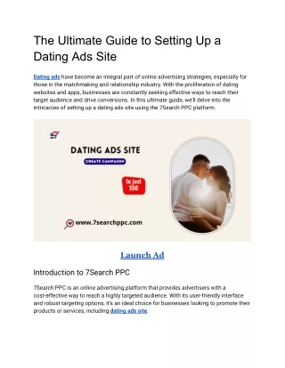 The Ultimate Guide to Setting Up a Dating Ads Site