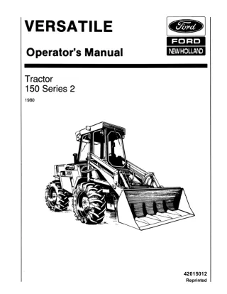 Versatile 150 Series 2 Tractor Operator’s Manual Instant Download (Publication No.42015012)