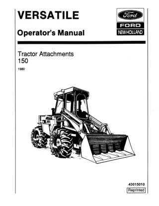 Versatile 150 Tractor Attachments Operator’s Manual Instant Download (Publication No.43015010)