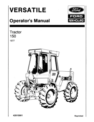 Versatile 150 Tractor Operator’s Manual Instant Download (Publication No.42015001)