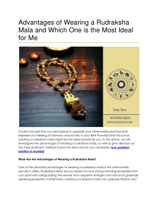 Advantages of Wearing a Rudraksha Mala and Which One is the Most Ideal for Me