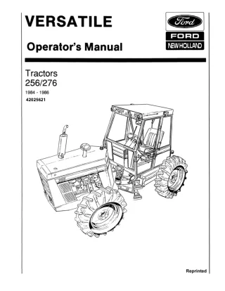 Versatile 256 276 Tractors Operator’s Manual Instant Download (Publication No.42025621)