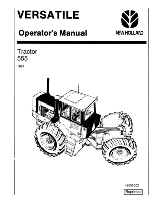 Versatile 555 Tractor Operator’s Manual Instant Download (Publication No.42055502)