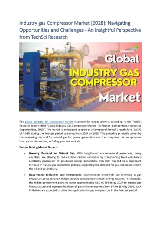 Industry gas Compressor Market [2028]: Navigating Opportunities and Challenges