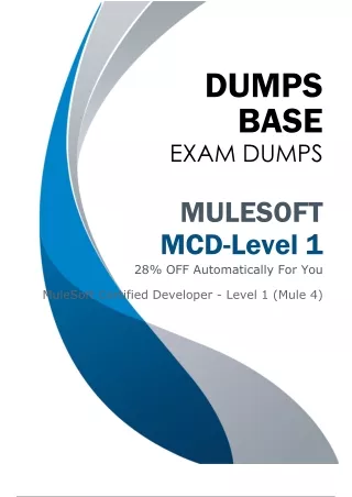 Pass Your MuleSoft MCD-Level 1 Exam with Real MCD-Level 1 Dumps (V12.02)