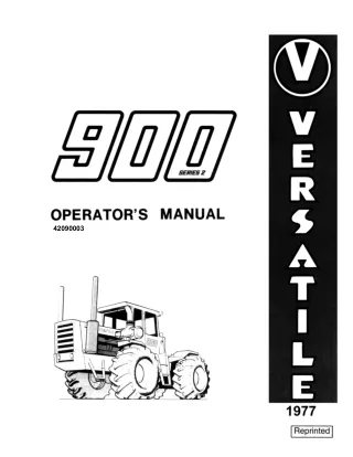 Versatile 900 Series 2 Tractor Operator’s Manual Instant Download (Publication No.42090003)