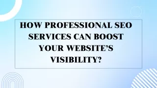 Elevate Your Online Presence with Professional SEO Services in the USA