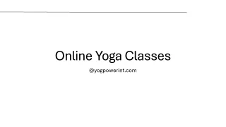 Online Yoga Classes