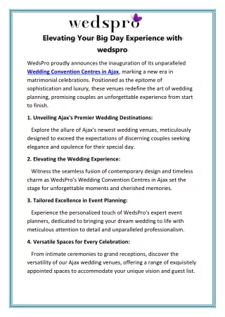 Elevating Your Big Day Experience with wedspro