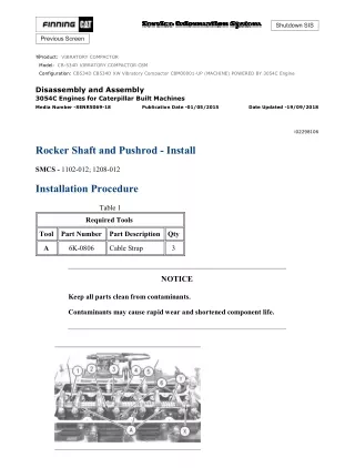 Caterpillar Cat CB-534D VIBRATORY COMPACTOR (Prefix C8M) Service Repair Manual (C8M00001 and up)