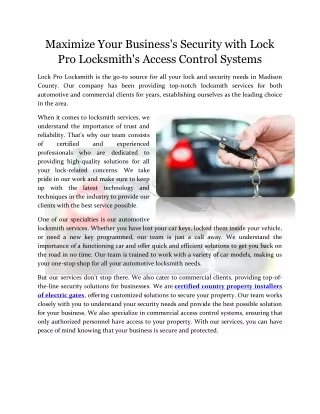 Automotive Locksmith Service Elbert County
