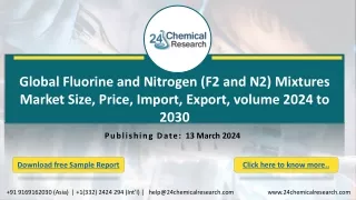 Global Fluorine and Nitrogen (F2 and N2) Mixtures Market Size, Price, Import, Export, volume 2024 to 2030