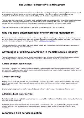Tips On How To Improve Project Management