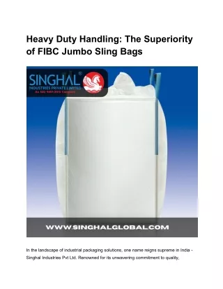 Heavy Duty Handling_ The Superiority of FIBC Jumbo Sling Bags