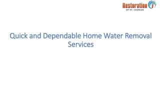 Quick and Dependable Home Water Removal Services