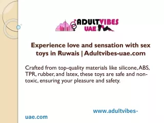 Experience love and sensation with sex toys in Ruwais | Adultvibes-uae.com