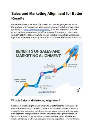 Sales and Marketing Alignment for Better Results