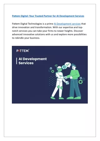 AI Development Services: Empower your Business with Pattem Digital Technologies