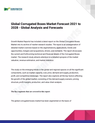 Corrugated Boxes Market