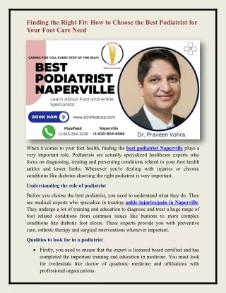 best podiatrist Naperville