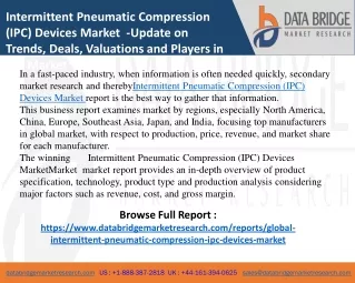 Intermittent Pneumatic Compression (IPC) Devices