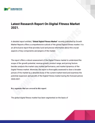 Digital Fitness Market