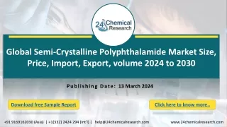 Global Semi-Crystalline Polyphthalamide Market Size, Price, Import, Export, volume 2024 to 2030