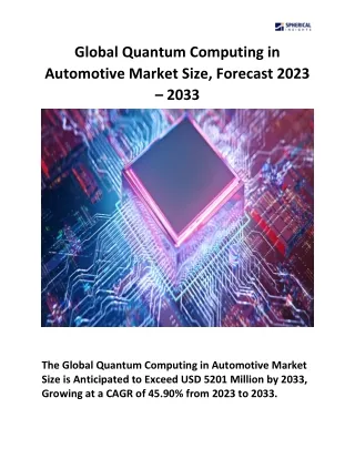Global Quantum Computing in Automotive Market Size