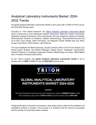 Analytical Laboratory Instruments Market: 2024-2032 Trends